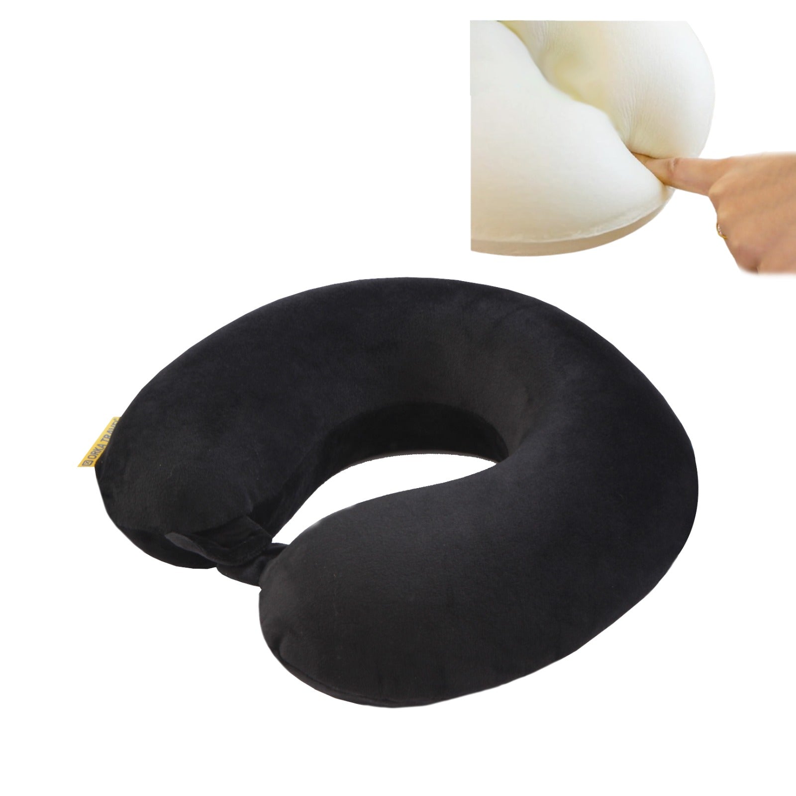 Travel U Neck Memory Foam Black