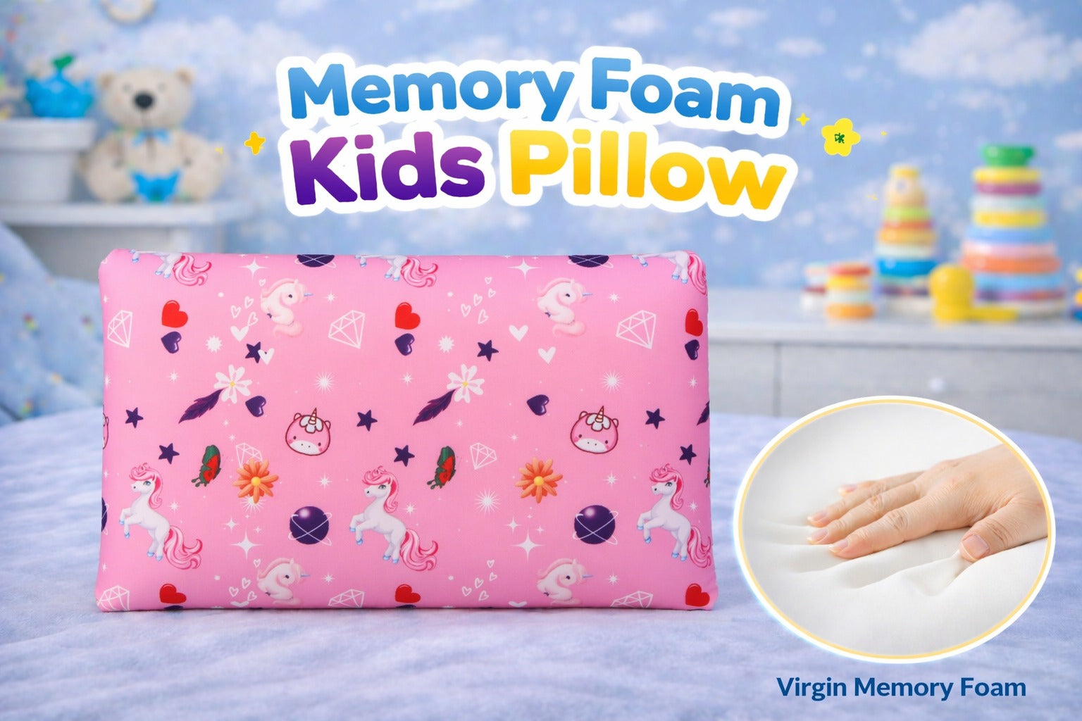 Memory Foam Kids Pillow Unicorn