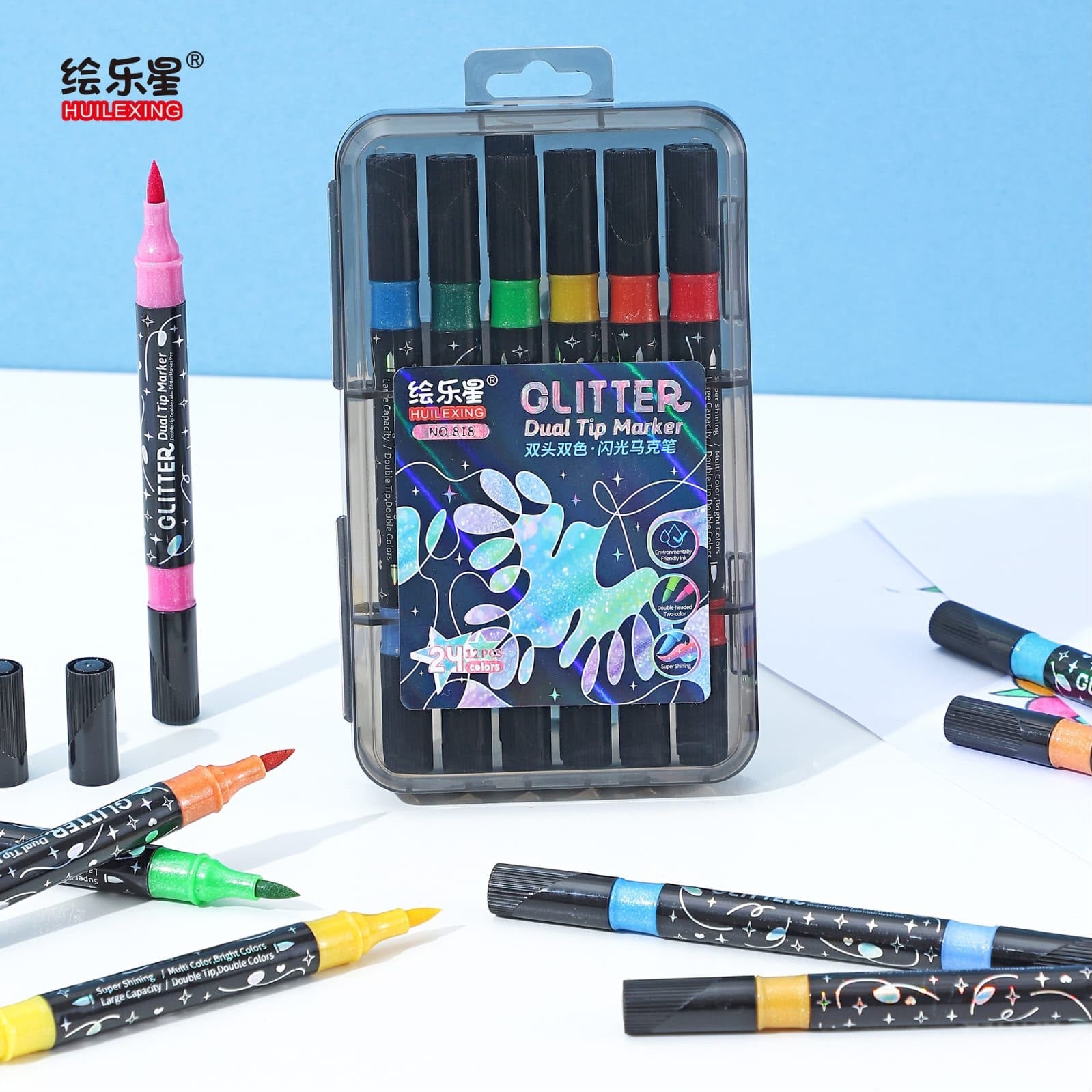 Glitter dual Tip Marker 24 Colour