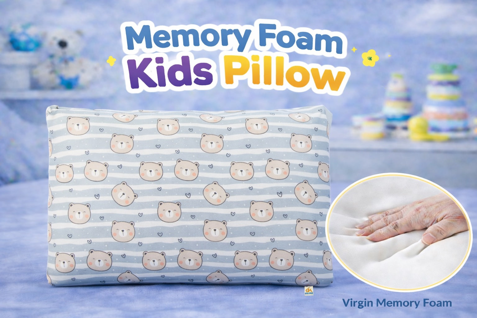 Memory Foam Kids Pillow Cute Bear